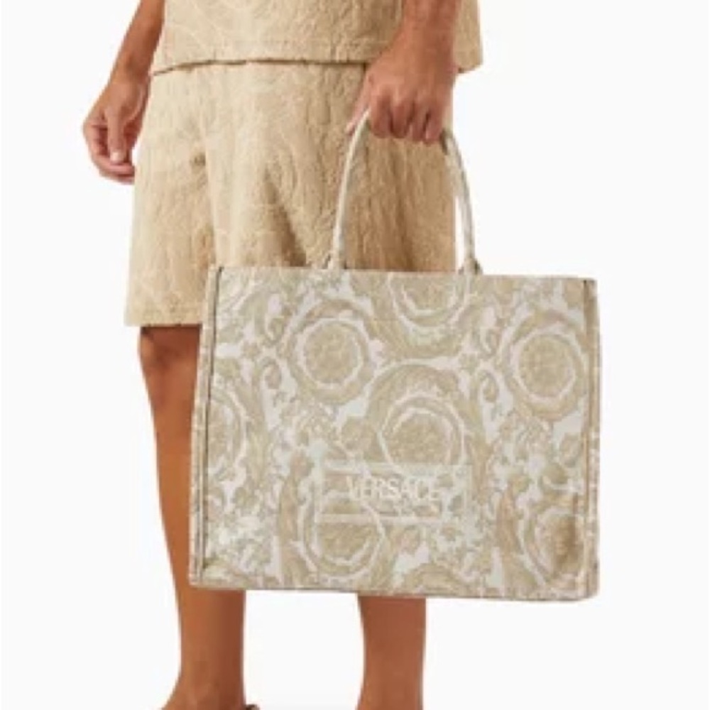 Versace Cream Tote Bag